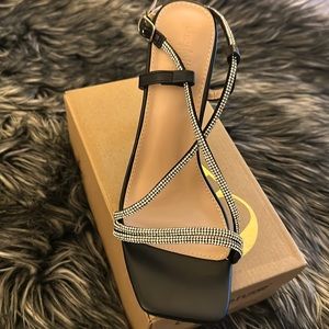 Simple black and silver sparkly heel